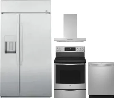 4 Piece Package Includes Refrigerator, Range, Hood And Dishwasher